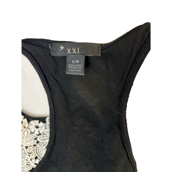 Vintage Black and Lace Forever 21 Tank Top Size Small - Picture 5 of 5